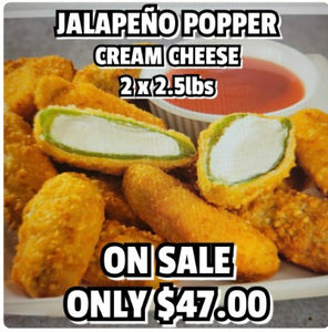 Appetizer - Jalapeno Poppers with Cream Cheese - 5lb box